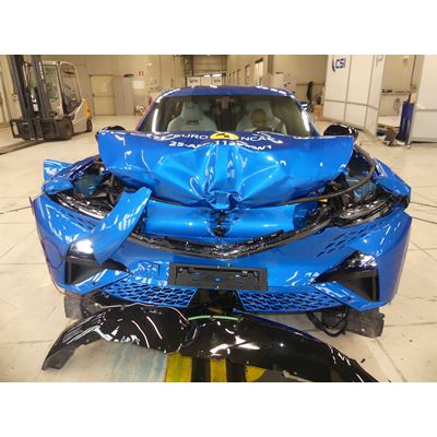 Alpine A390 Full Width Rigid Barrier test 2025 after crash
