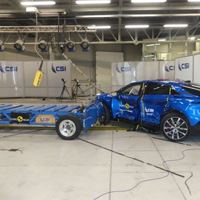 Alpine A390 Side Mobile Barrier test 2025 after crash