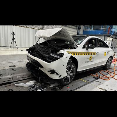 Mercedes Benz CLA Full Width Rigid Barrier test 2025 after crash