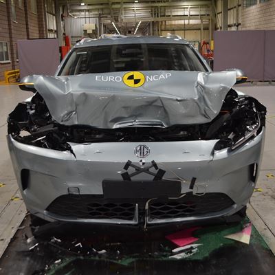 MG MG4 EV Urban Full Width Rigid Barrier test 2025 after crash