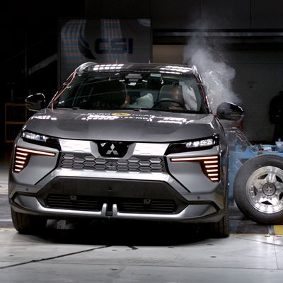 Mitsubishi Eclipse Cross Side Mobile Barrier test 2025