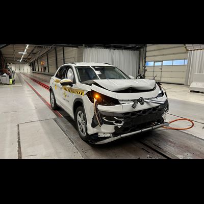 VW T Roc Full Width Rigid Barrier test 2025 after crash