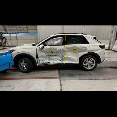 VW T Roc Side Mobile Barrier test 2025 after crash