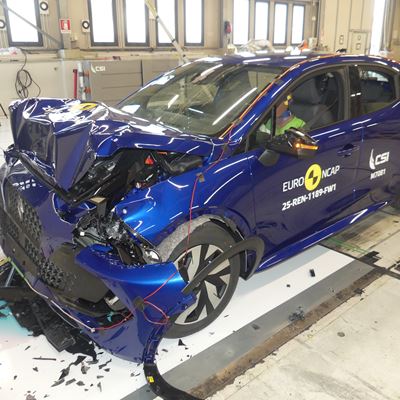 Renault Clio Full Width Rigid Barrier test 2025 after crash
