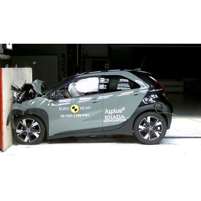 Toyota Aygo X Full Width Rigid Barrier test 2025