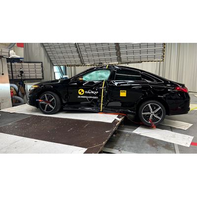Mercedes Benz CLA hybrid Side Pole test 2025 after crash