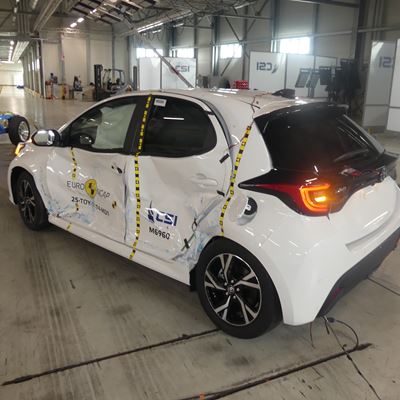 Toyota Yaris MDB test 2025 after crash