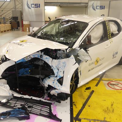 Toyota Yaris MPDB test 2025 after crash