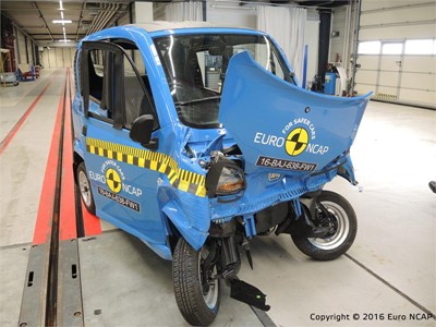 Bajaj Qute Frontal crash test 2016 - after crash