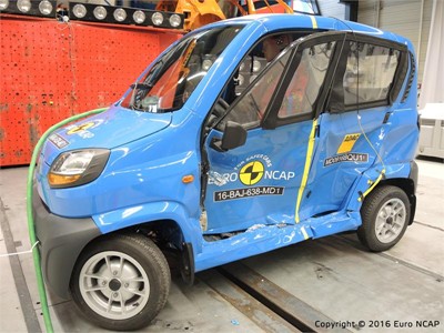 Bajaj Qute Side crash test 2016 - after crash