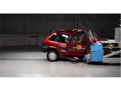 Rover 100 20th anniversary crash test - on crash