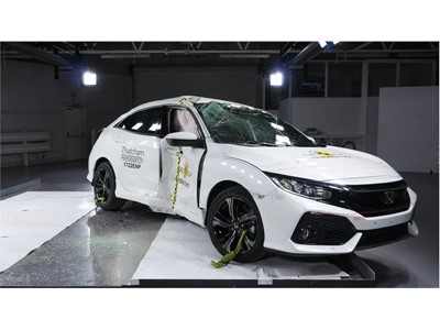 Honda Civic - Pole crash test 2017 - after crash