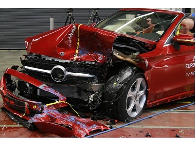Mercedes-Benz C-Class Cabriolet- Frontal Offset Impact test 2017 - after crash