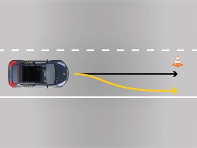 Steering to avoid an obstacle