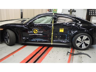 Porsche Taycan - Side crash test 2019 - after crash