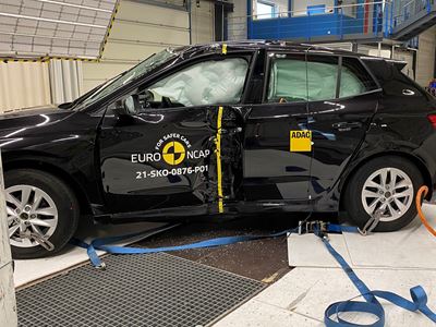 Škoda Fabia - Side Pole test 2021 - after crash