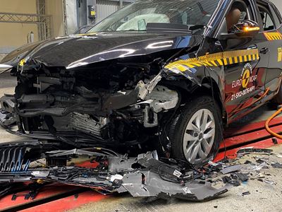 Škoda Fabia - Side Mobile Barrier test 2021 - after crash