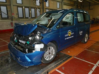 VW Caddy - Full Width Rigid Barrier test 2021 - after crash
