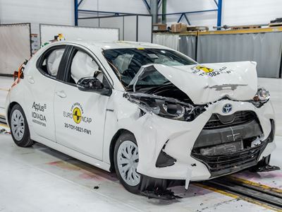 Toyota Yaris - Full Width Rigid Barrier test 2020 - after crash