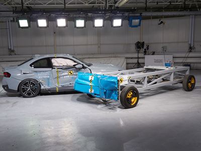 BMW 2 Series Coupé - Side Mobile Barrier test 2022 - after crash