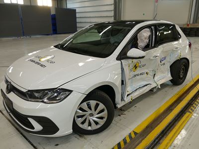 VW Polo - Side Mobile Barrier test 2022 - after crash