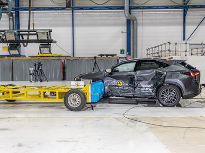 Lexus NX - Side Mobile Barrier test 2022 - after crash