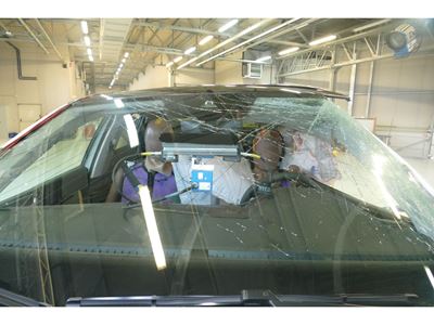 VW Polo - Far-Side impact test 2022 - after crash