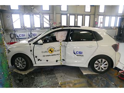 VW Polo - Side Pole test 2022 - after crash