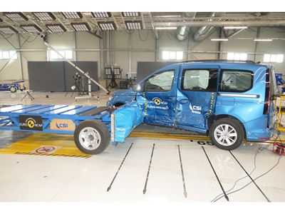 VW Caddy - Side Mobile Barrier test 2021 - after crash