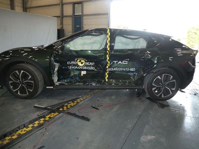 Kia EV6 - Side Mobile Barrier test 2022 - after crash