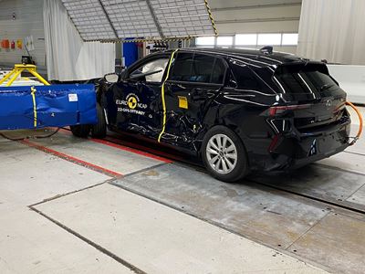 Opel/Vauxhall Astra - Side Mobile Barrier test 2022 - after crash