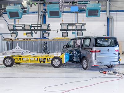 VW Multivan - Side Mobile Barrier test 2022 - after crash