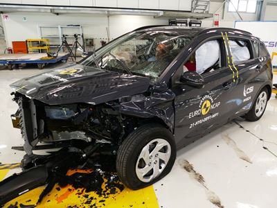 Hyundai Bayon - Mobile Progressive Deformable Barrier test 2021 - after crash