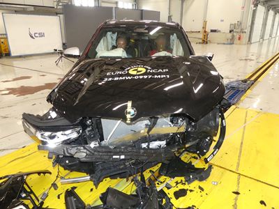 BMW X1 - Mobile Progressive Deformable Barrier test 2022 - after crash