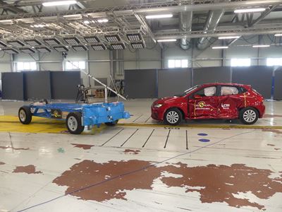SEAT Ibiza - Side Mobile Barrier test 2022 - after crash