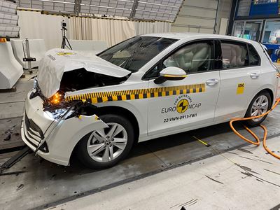 VW Golf - Full Width Rigid Barrier test 2022 - after crash