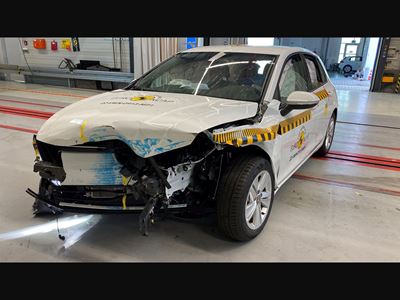 VW Golf - Mobile Progressive Deformable Barrier test 2022 - after crash