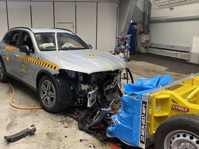 Mercedes-Benz GLC - Mobile Progressive Deformable Barrier test 2022 - after crash