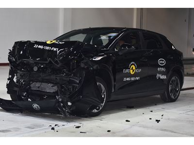 MG 4 Electric - Full Width Rigid Barrier test 2022 - after crash