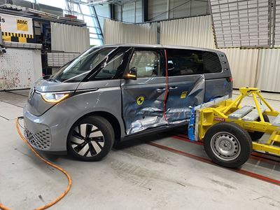 VW ID. Buzz - Side Mobile Barrier test 2022 - after crash