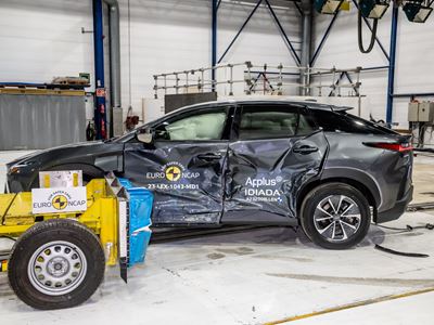 Lexus RZ - Side Mobile Barrier test 2023 - after crash