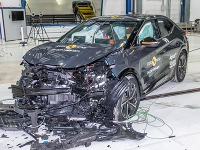 Cupra Tavascan - Mobile Progressive Deformable Barrier test 2024 - after crash