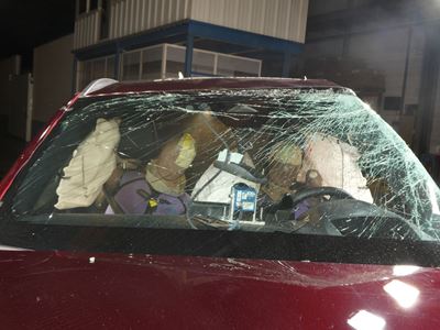 MAZDA CX 80 Far Side impact test 2024 after crash