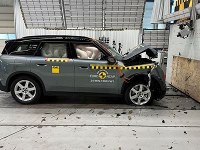 MINI Countryman Full Width Rigid Barrier test 2024 after crash