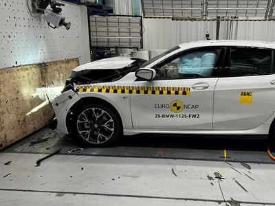 BMW 1 Series Full Width Rigid Barrier test 2025 after crash