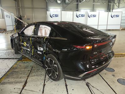 MAZDA 6e Side Mobile Barrier test 2025 after crash