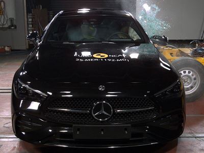 Mercedes Benz CLE Coup Side Mobile Barrier test 2025