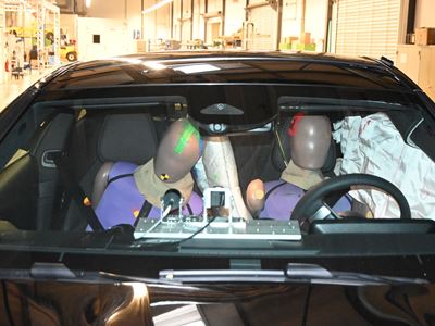 Mercedes Benz CLE Coup Far Side impact test 2025 after crash