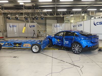 Alpine A390 Side Mobile Barrier test 2025 after crash