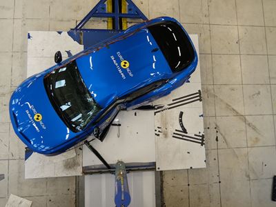 Alpine A390 Side Pole test 2025 after crash